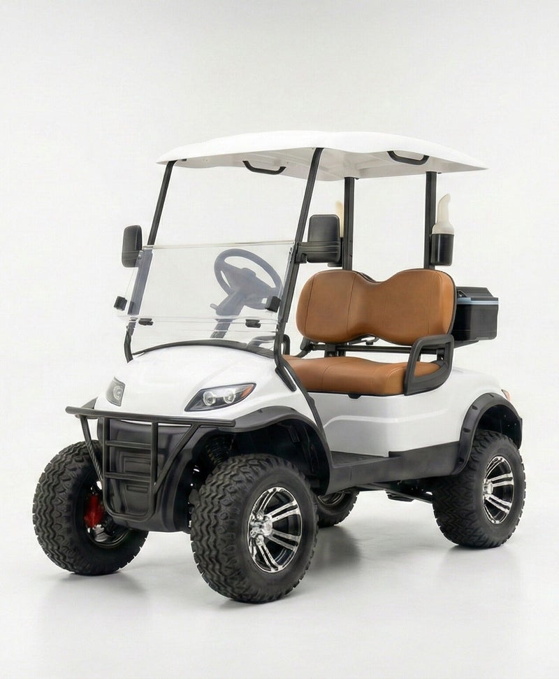 EPIC 2-Seater Lifted Electric Golf Cart with Lithium Battery 150Ah & Standard Tires | LSEV (White) - Image 3